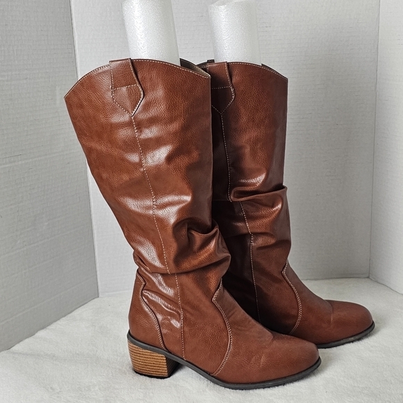 Muk Luks Original Pull-On Chestnut Saddle Up Cowgirl Boot Water Resistant Size 8 - Picture 11 of 11